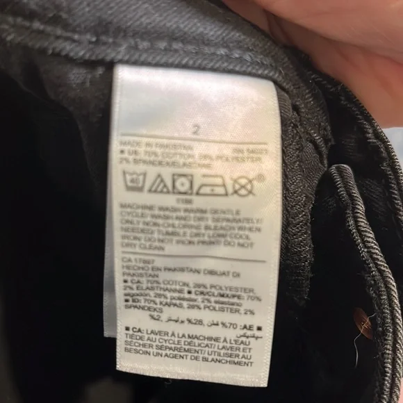 Old Navy Black Distressed Pop Icon jeans. Mid Rise, Size 2. - Picture 3 of 7